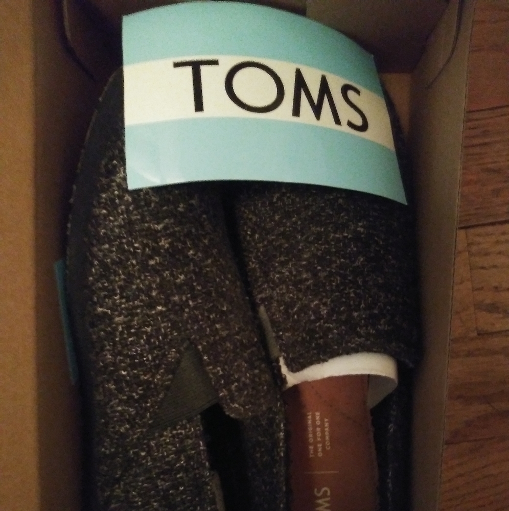 TOMS Redondo Black Melange Flat 7.5B